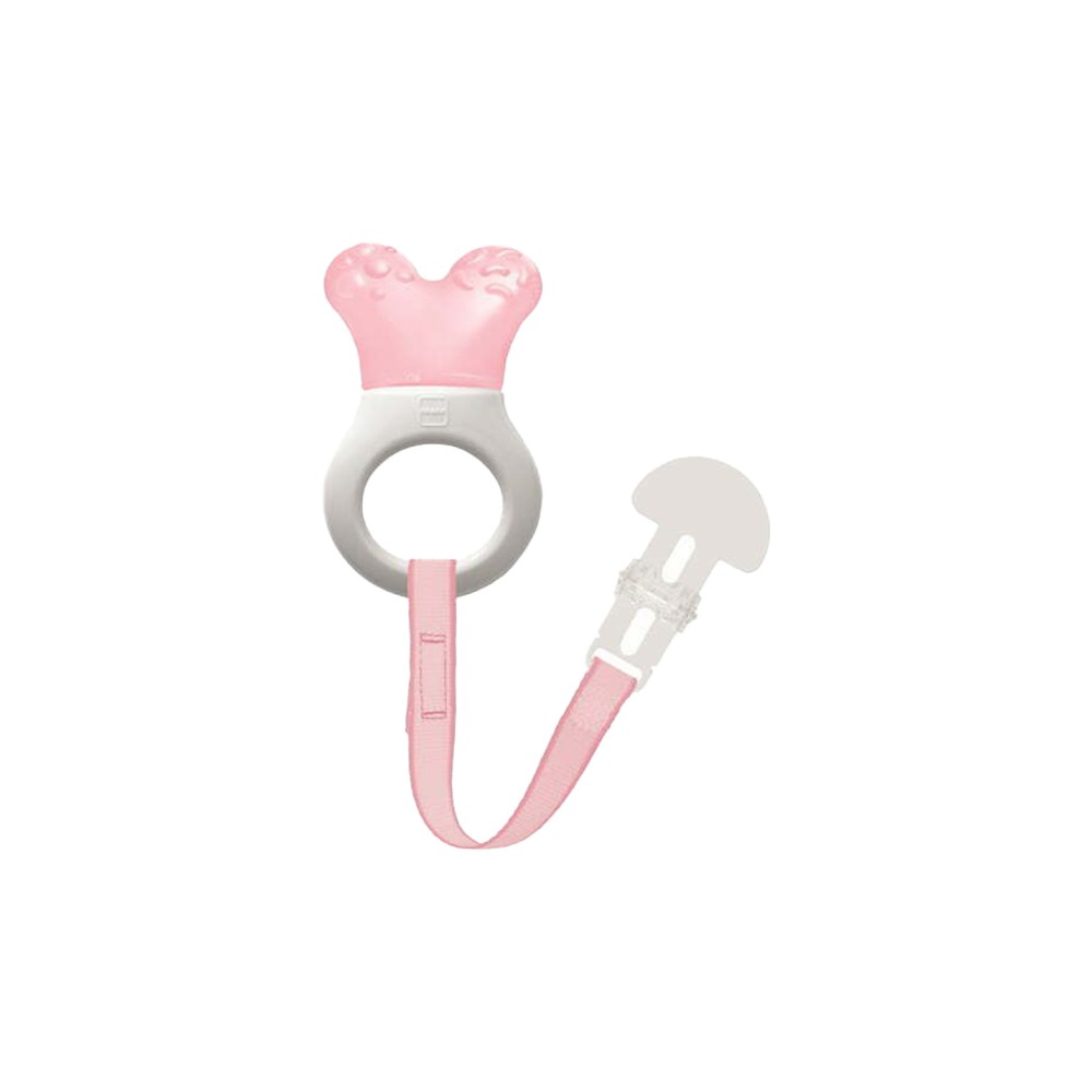 Mam Mini Cooler & Clip Μασητικό Πολύκρικος Οδοντοφυΐας με Νερό & Κορδέλα Στήριξης 2+ μηνών Ροζ